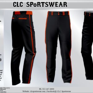 Orioles Standard Baseball Pants - Black/Orange