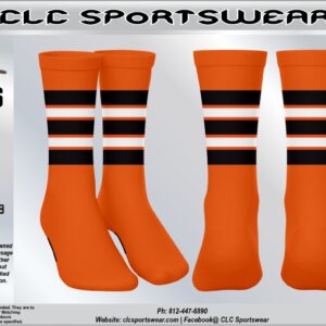 Orioles Baseball Striped Socks (Orange/Black/White)