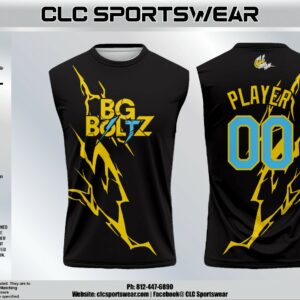 BG Select "BG Boltz" Sleeveless Crew Neck Jersey - Black/Gold