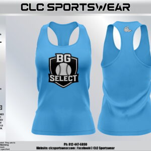 BG Select Baseball Racerback Tank Top – Shield Logo (Carolina Blue)