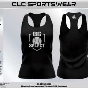 BG Select Baseball Racerback Tank Top – Shield Logo (Black)