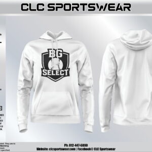 BG Select Baseball Hoodie – Shield Logo (White)