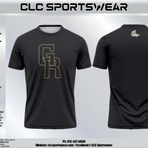 GR Black Performance Tee - Vegas Gold Outline