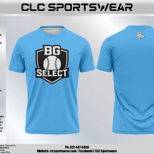 BG Select Baseball Crew Neck Tee  Shield Logo (Carolina Blue)