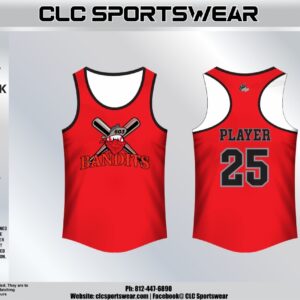 603 Bandits Baseball Red Razorback Tank Top