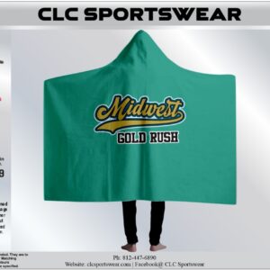 Midwest Gold Rush Teal Hooded Blanket