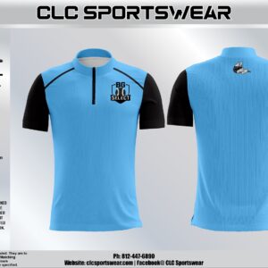 BG Select Baseball Cage Jacket – Short Sleeve 1/4-Zip (Carolina Blue/Black)