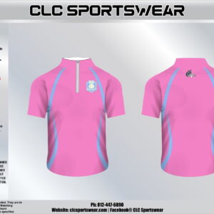 BG Select Baseball Cage Jacket – Short Sleeve 1/4-Zip (Pink/Carolina Blue)