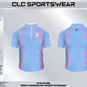 BG Select Baseball Cage Jacket – Short Sleeve 1/4-Zip (Carolina Blue/Pink)