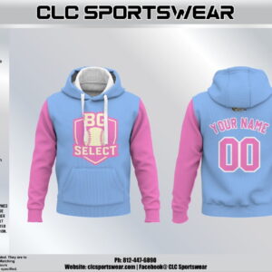BG Select Baseball Hoodie – Custom Name & Number (Carolina Blue/Pink)