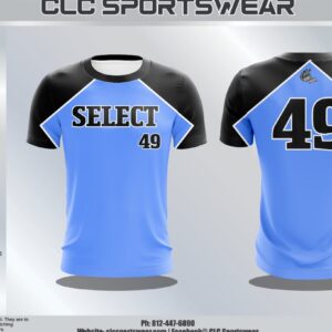 BG Select Baseball Crew Neck Jersey – Custom Number (Carolina Blue/Black)