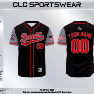 603 Bandits Baseball Black Button-Up Jersey