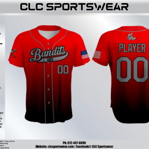 603 Bandits Baseball Red Gradient Jersey