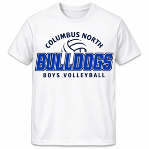 Columbus North Volleyball – Bulldogs Classic Tee (White/Navy & Blue)