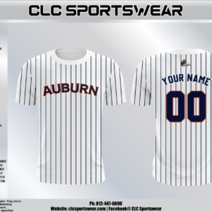 South Tyler County Little League – Auburn Pinstripe Jersey (White/Navy/Orange)