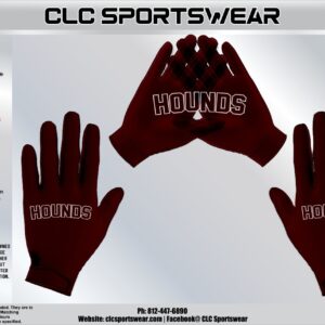 Hounds Football Gloves (Maroon)