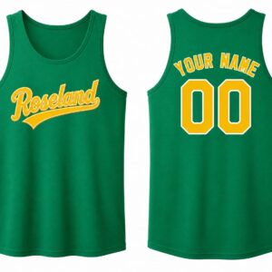 Roseland Kelly Green Gold Cotton Tank Top