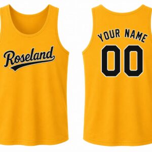 Roseland Gold Black Cotton Tank Top
