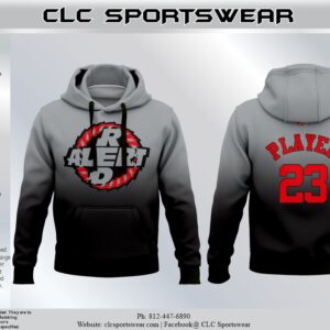 Red Alert Gray-to-Black Ombre Hoodie