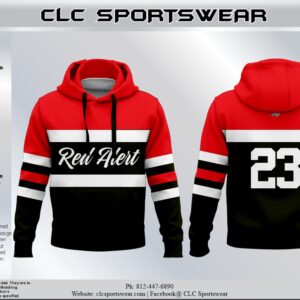 Red Alert Red, Black & White Stripe Hoodie