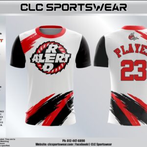 Red Alert White Brushstroke Crew-Neck Jersey