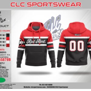 Red Alert Red, Black & White Script Hoodie