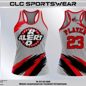 Red Alert Gray Brushstroke Razorback Tank Top