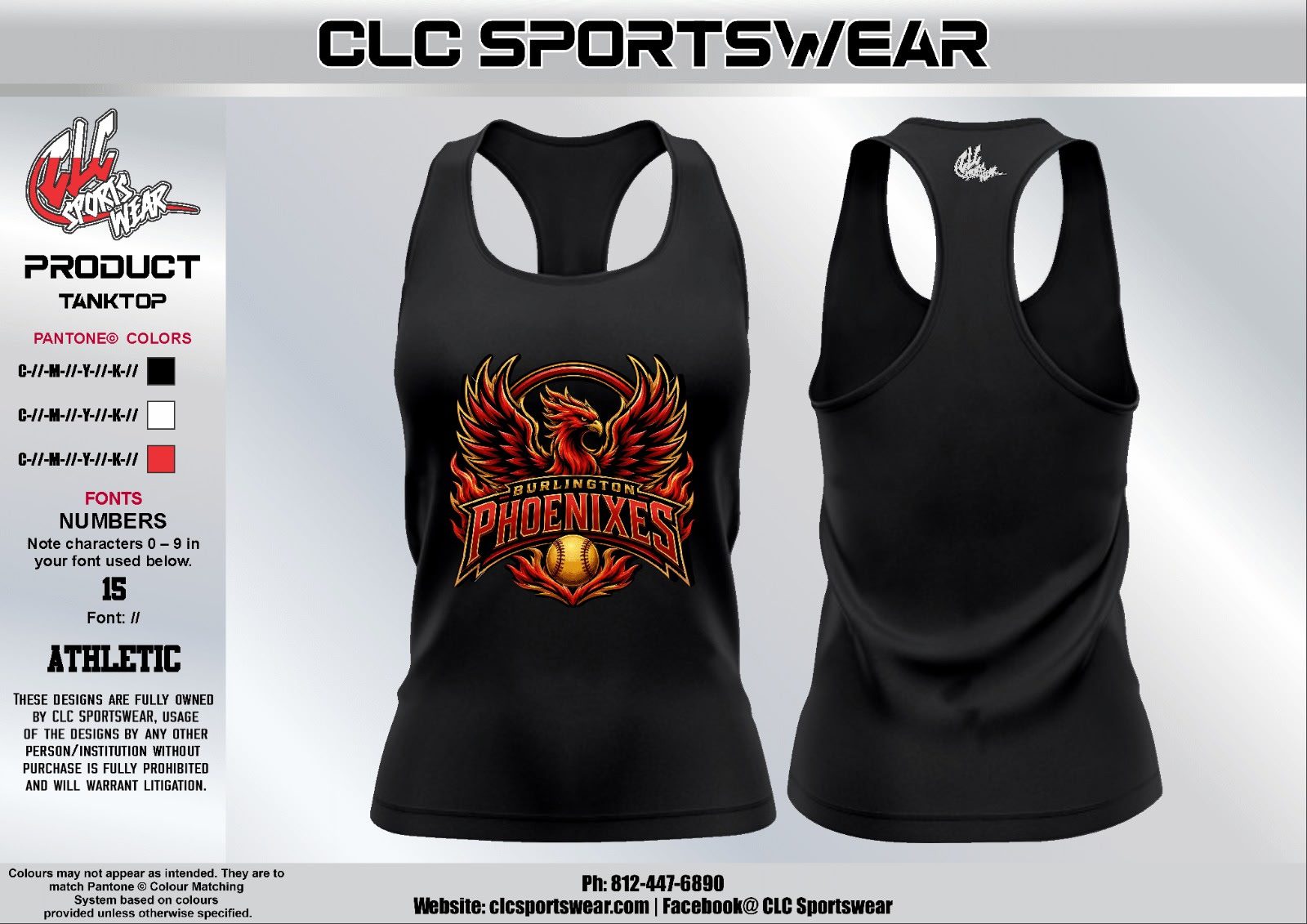 Burlington Phoenixes Tank Top – Black