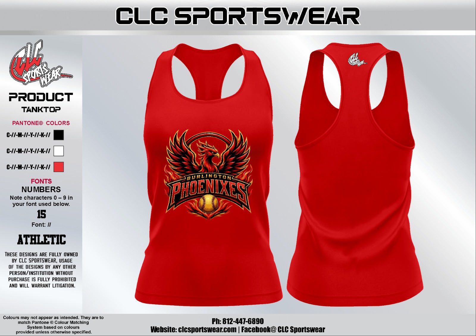 Burlington Phoenixes Tank Top – Red